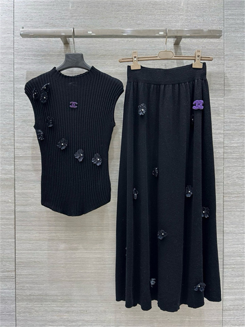 샤넬 니트 민소매 니트 스커트 세트 C63405 2025/신상