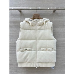 브루넬로 쿠치넬리 후드 패딩 조끼 (충전재-거위털) B67101 2025/신상